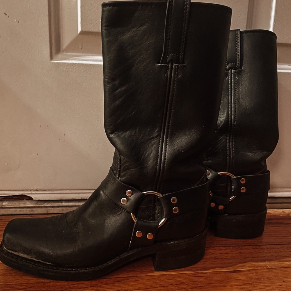 Frye Black Harness Boots